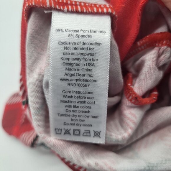 ANGEL DEAR Newborn 2 Way Zipper Footie Sleeper One Piece Holiday Red Plaid NWT - Picture 5 of 5